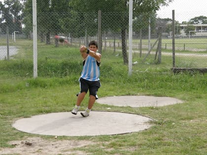 Joaquín, a los 13 años, durante un entrenamiento