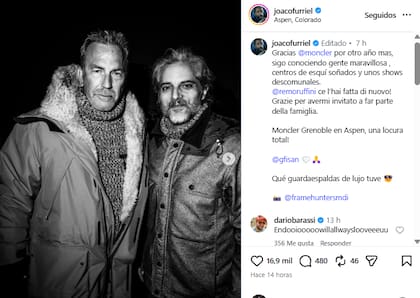 Joaquín Furriel se encontró con Kevin Costner y no dudó en pedirle una foto (Foto: Instagram @joacofurriel)