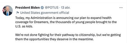 Joe Biden anunció beneficios para los dreamers