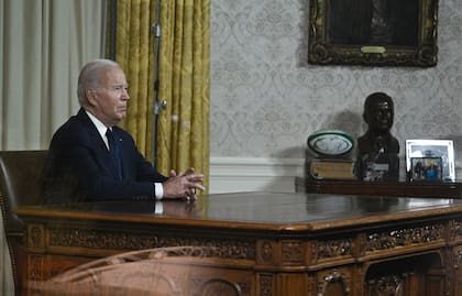 Joe Biden durante su discurso a los norteamericanos