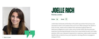Joelle es una importante abogada en Reino Unido