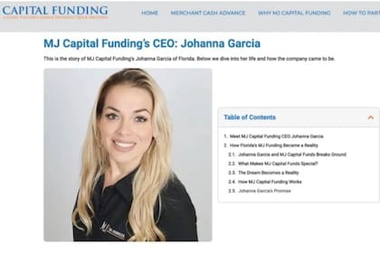 Johanna García se presentaba como la CEO de MJ Capital