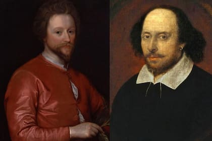 John Fletcher (izquierda) y William Shakespeare (derecha) escribieron Los dos nobles caballeros alrededor de 1613 o 1614