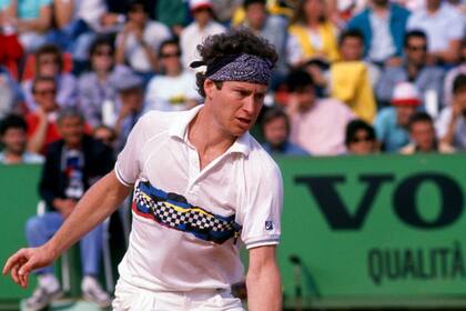 John McEnroe, leyenda estadounidense, durante su primera y única participación en el Abierto italiano, en Roma, en mayo de 1987
