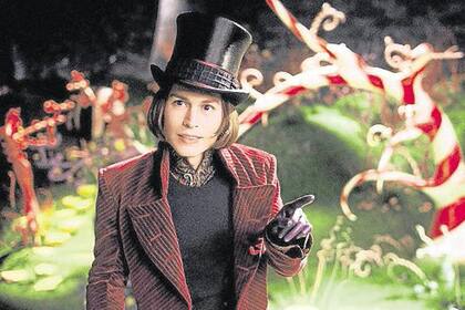 Johnny Depp en el papel del chocolatero Willy Wonka