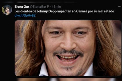 Johnny Depp fue criticado por el aspecto de su dentadura (Captura Twitter)