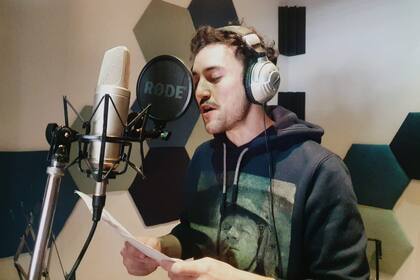 Jonatan Pereira durante una grabación