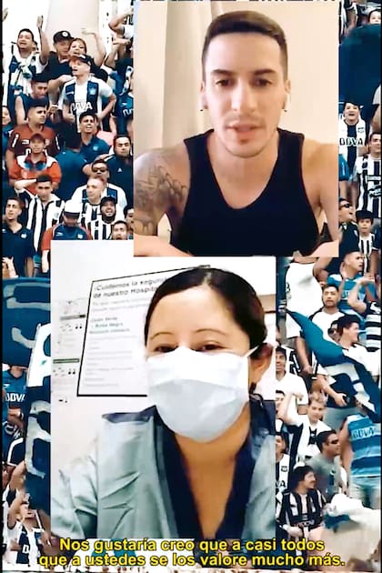 Jonathan Menéndez saluda a Micaela, la enfermera.