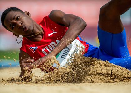 Jordan Díaz cuando competía para Cuba