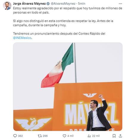 Jorge Álvarez Máynez, candidato a la presidencia de México, explicó que se pronunciará conforme a los tiempos de la ley