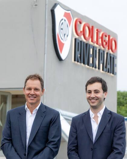 Jorge Brito y Stéfano Di Carlo, el día de la inauguración del nuevo edificio del colegio de River