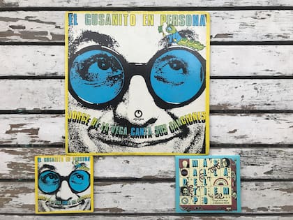 Jorge de la Vega x 3: El vinilo original (1968), la reedición en CD de la galería Ruth Benzacar (2000) y el flamante Más allá del tiempo, con Marikena Monti.