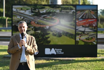 Jorge Macri durante el anuncio de la obra
