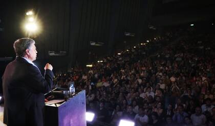Jorge Macri, durante un encuentro con la militancia porteña de Pro en el auditorio Belgrano