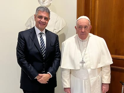 Jorge Macri y el Papa Francisco, luego del encuentro en la casa de Santa Marta
