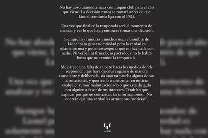 Jorge Messi habló sobre el futuro de su hijo (Captura Instagram @jorge.sole)
