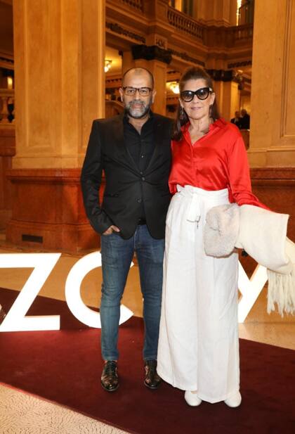 Jorge Miño y la galerista María Casado.