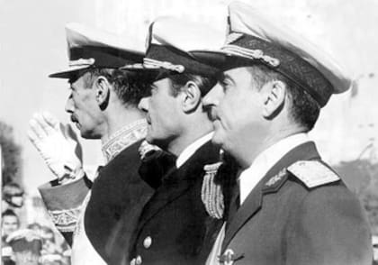 Jorge Rafael Videla, Eduardo Massera y Orlando Agosti: la primera junta del Proceso de Reorganización Nacional