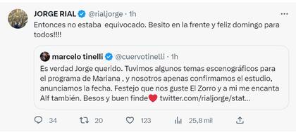 Jorge Rial apuntó contra Marcelo Tinelli por la demora en la programación de América y el conductor contestó sin filtro