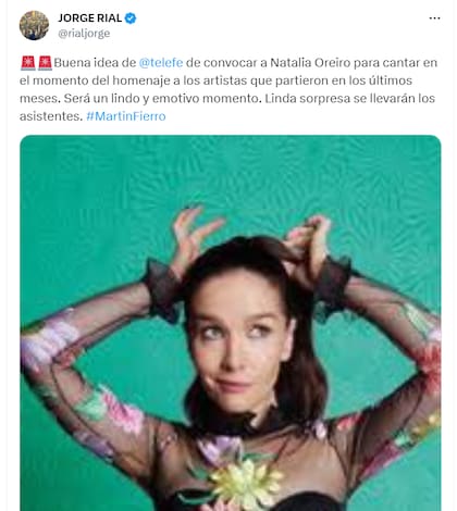 Jorge Rial tuiteó sobre los premios Martín Fierro