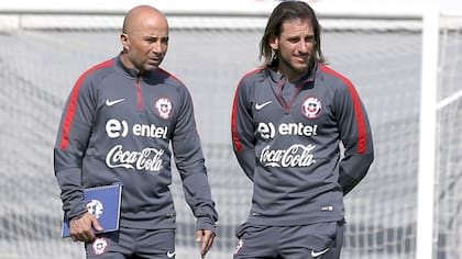 Jorge Sampaoli con Sebastián Beccacece, cuando dirigían a la selección de Chile