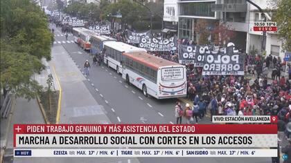 Jornada de protestas y cortes en la Ciudad de Buenos Aires (Foto: Captura de video)