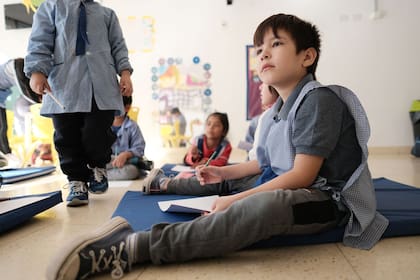 José Ángel Díaz, de 5 años, en el Jardin de Infantes Integral N° 11