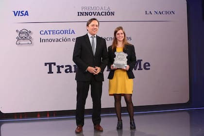 José del Rio, Director de Contenidos de LA NACION y María Jimena López Morillo, cofundadora y manager Transcribeme