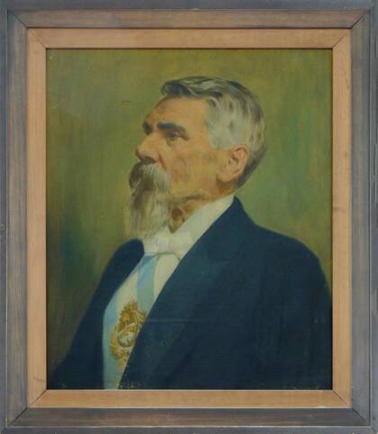 José Evaristo Uriburu: òleo del patrono de la escuela en el hall del edificio