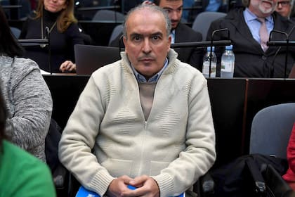 José López durante la primera audiencia judicial por la causa cuadernos