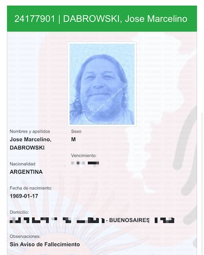 José Marcelino Dabrowski, acusado de ser partícipe del ataque a la caravana de Milei en Lomas de Zamora.