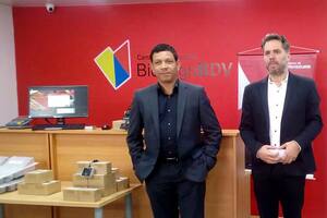 Jose Morales, presidente del Banco de Venezuela, y Guillermo San Agustín, presidente de ExClé