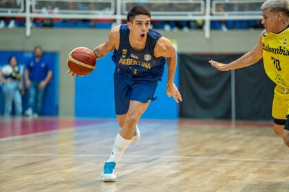 José Vildoza, líder de la selección argentina en el triunfo ante Colombia, en la última fecha de la eliminatoria para la Americup