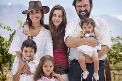 José y su familia, en Mendoza, Argentina.
