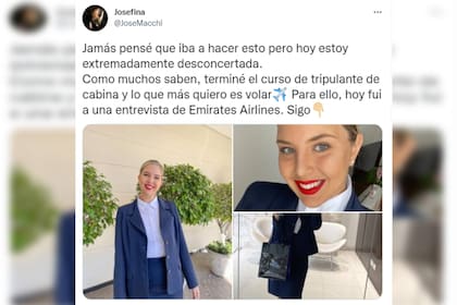 Josefina relató el episodio en Twitter (Captura Twitter)