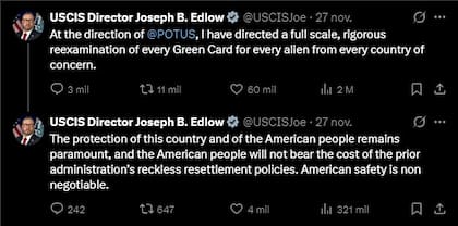 Joseph Edlow, director del Uscis, emitió nuevos lineamientos sobre los beneficiarios de green card