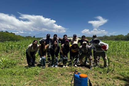 Jóvenes estudiantes en el campo