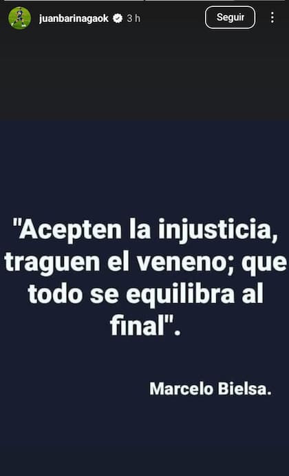 Juan Barinaga lanzó un dardo contra el cuerpo técnico y luego eliminó el posteo