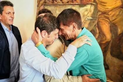 Juan Carlos Gasparini, junto a Axel Kicillof y Sergio Massa