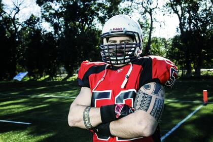 Juan Cruz Trigueiro, 36 años, linebacker de Tiburones