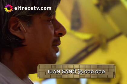 Juan ganó los 3 millones de pesos que entrega el programa como premio mayor (Captura video)