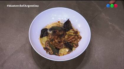 Juan Ignacio presentó una mezzaluna rellena con brócoli