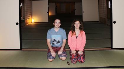 Juan Manuel Molina y María Emilia Croce en Japón, durante el tiempo en que coincidieron sus becas