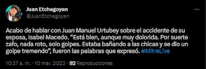 Juan Manuel Urtubey habló de la salud de Isabel Macedo
