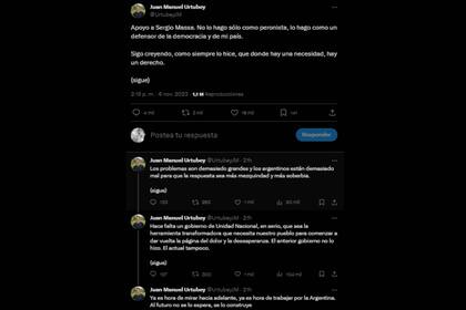 Juan Manuel Urtubey se proclamó en apoyo a Sergio Massa (Captura Twitter @UrtubeyJM)