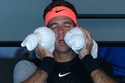 Juan Martin Del Potro en una jornada agobiante