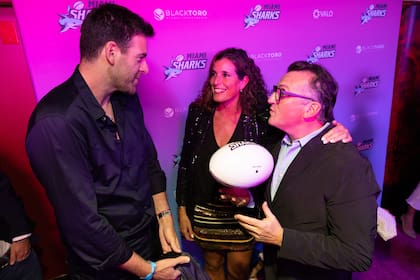 Juan Martín del Potro junto a Martín Migoya y María Julia Bearzi