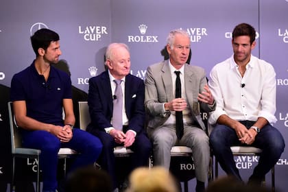 Djokovic, Laver, McEnroe y Del Potro, en la presentación de la Laver Cup