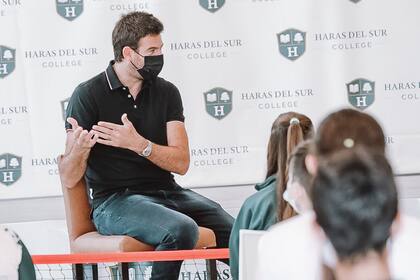 Juan Martín Del Potro se hizo presente en Haras del Sur College para darle la bienvenida a los alumnos y motivarlos en este nuevo período