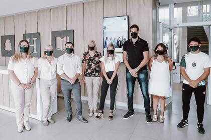 Del Potro con los docentes del Haras del Sur College